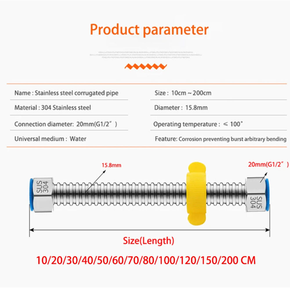 One 304 Stainless Steel Corrug - Flexible Hose Braided recension och pris