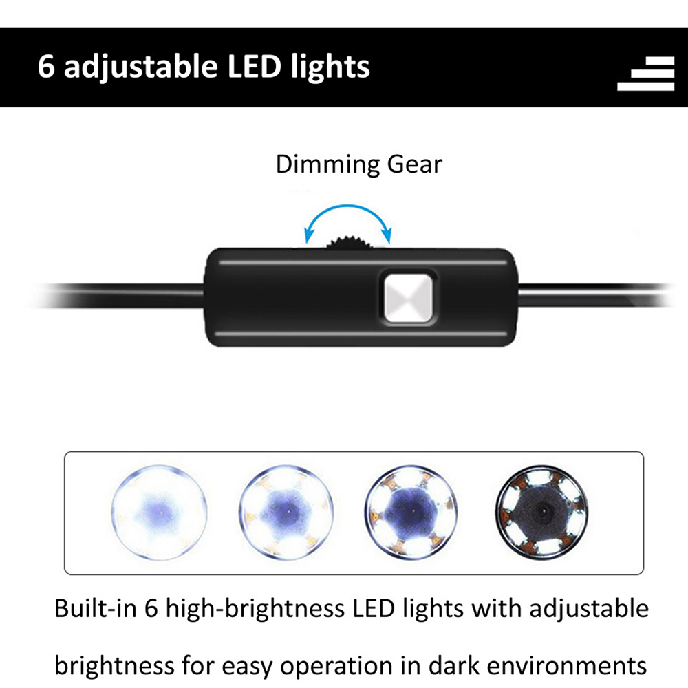 6 LED Light 7mm 1M  Endoscope  - Drain Snake Flexible recension och pris