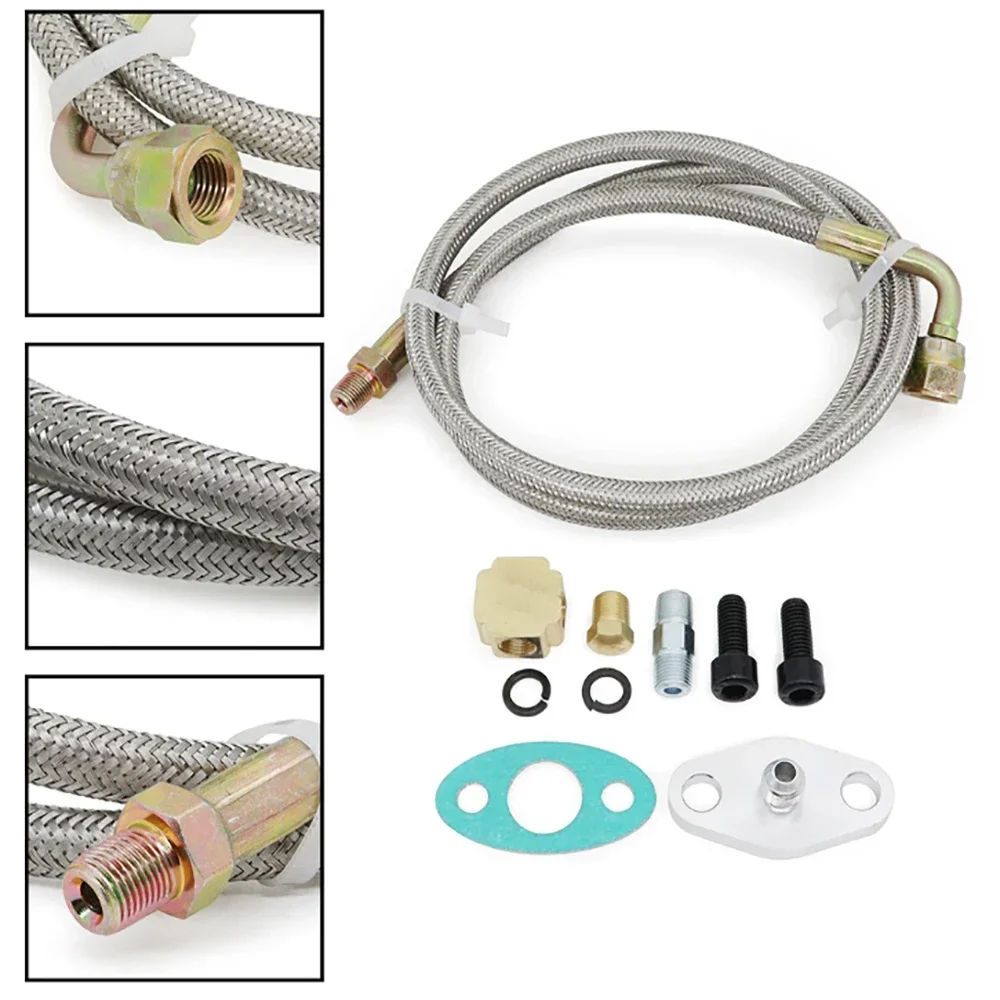 Turbo Oil Feed Line Kit Oil Re - Flexible Hose Braided recension och pris